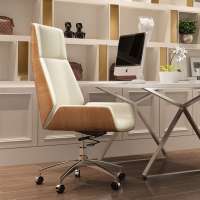 Ergonomic PU Leather High Back Executive Office Chair In White