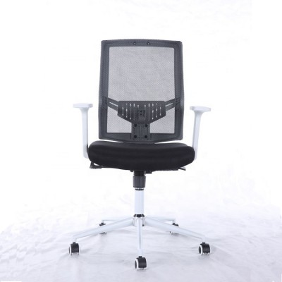 Big and Tall Mesh Office Computer Chair , Height Adjustable, black seat white castor MM-8013A-F-WH